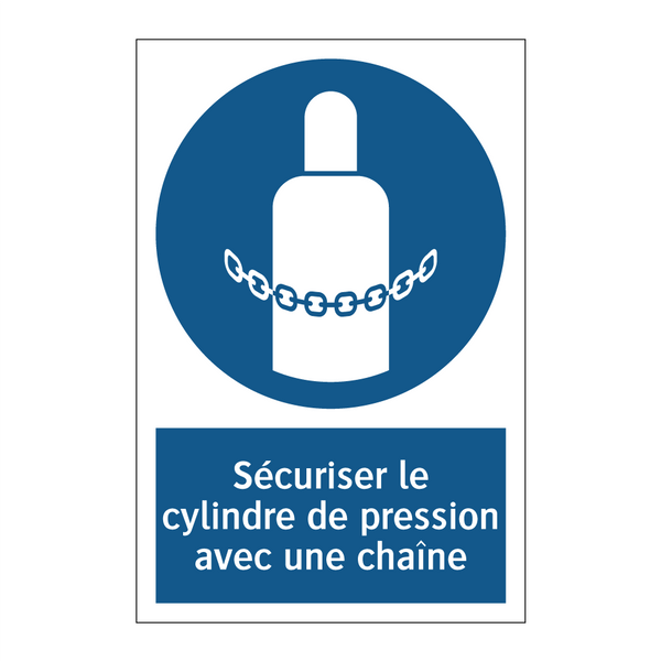 Sécuriser le cylindre de pression avec une chaîne