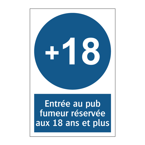 Entrée au pub fumeur réservée aux 18 ans et plus
