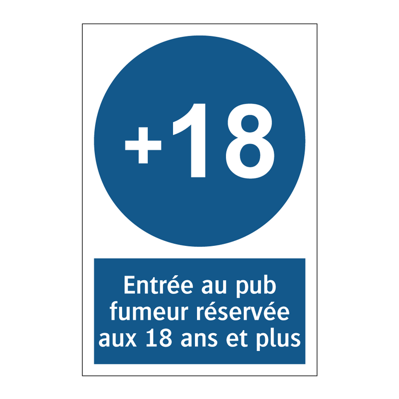Entrée au pub fumeur réservée aux 18 ans et plus