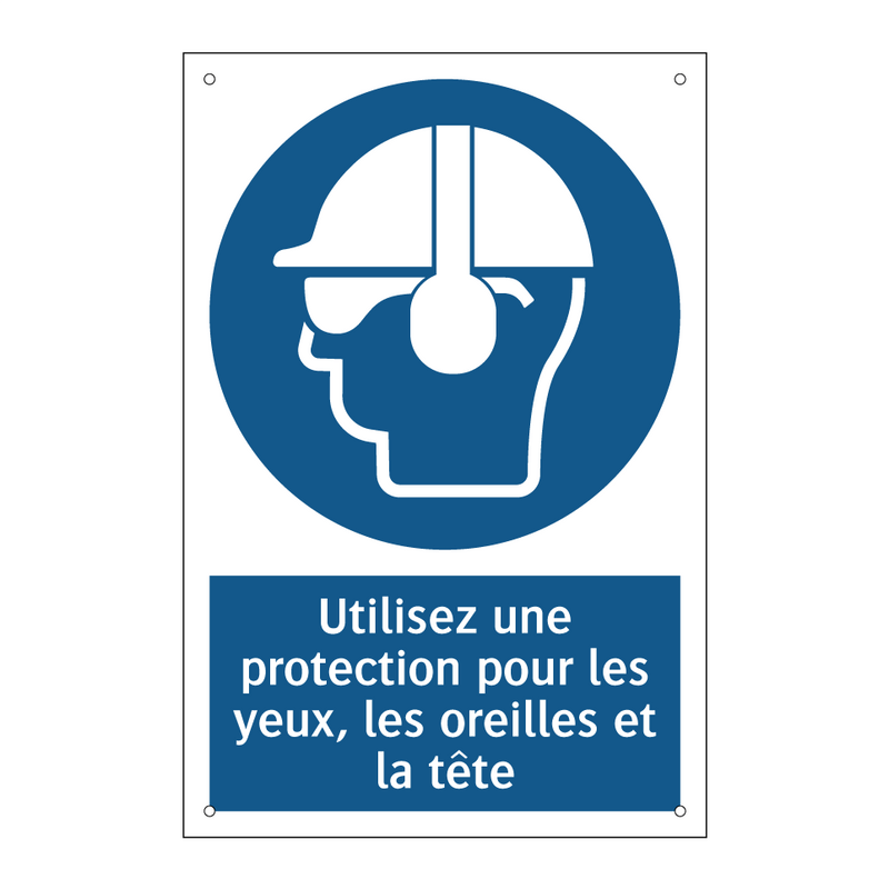 Utilisez une protection pour les yeux, les oreilles et la tête