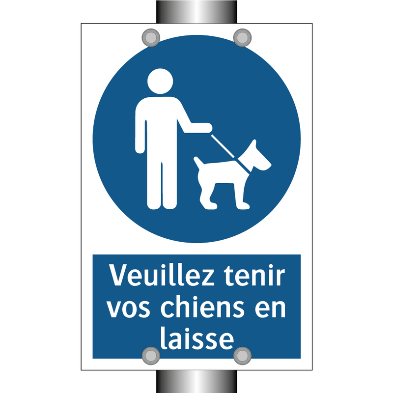 Veuillez tenir vos chiens en laisse