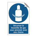 Sécuriser la bouteille de gaz sous pression avec une chaîne