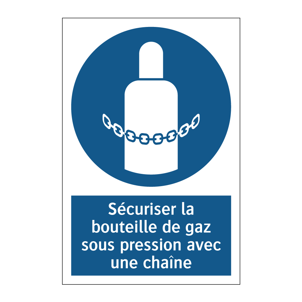 Sécuriser la bouteille de gaz sous pression avec une chaîne