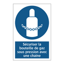 Sécuriser la bouteille de gaz sous pression avec une chaîne