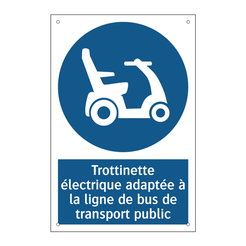 Trottinette électrique adaptée à la ligne de bus de transport public