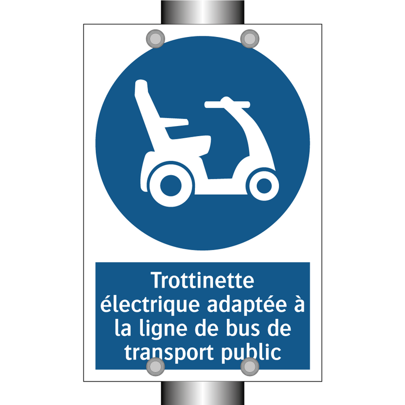 Trottinette électrique adaptée à la ligne de bus de transport public