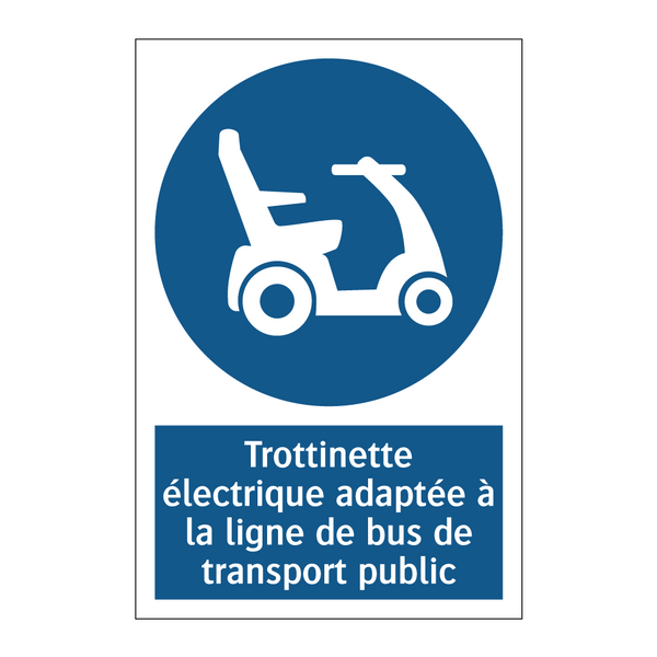 Trottinette électrique adaptée à la ligne de bus de transport public