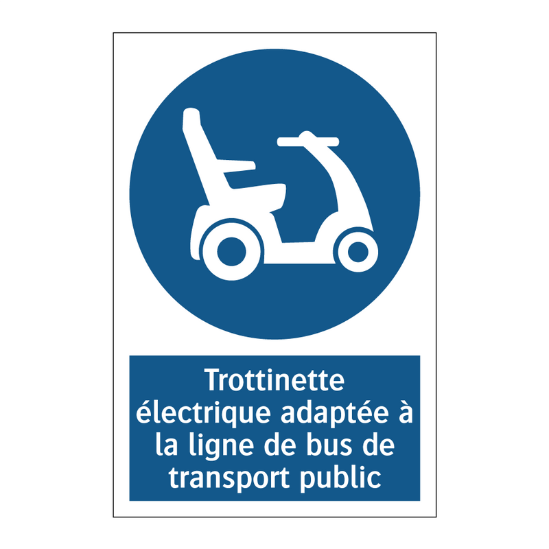 Trottinette électrique adaptée à la ligne de bus de transport public