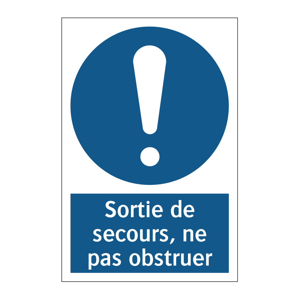 Sortie de secours, ne pas obstruer