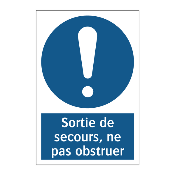 Sortie de secours, ne pas obstruer