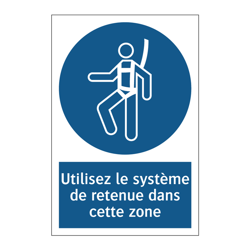 Utilisez le système de retenue dans cette zone