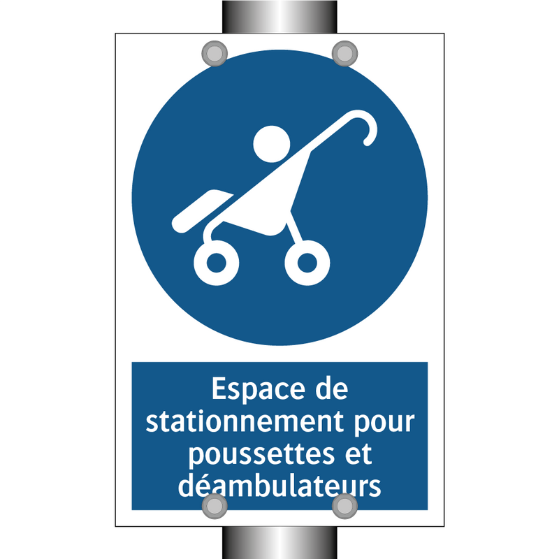 Espace de stationnement pour poussettes et déambulateurs