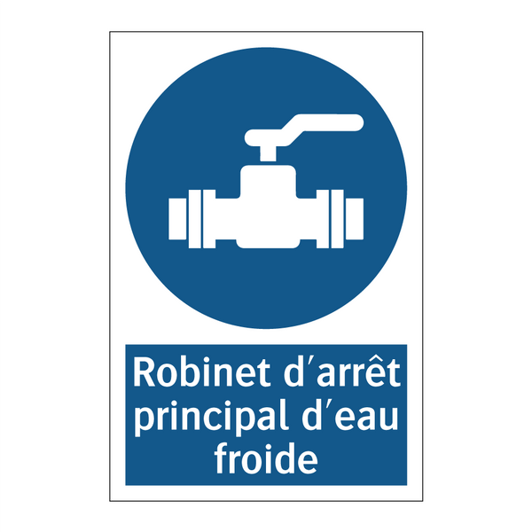 Robinet d'arrêt principal d'eau froide