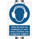 Zone de bruit Les employés ici sont tenus d'utiliser une protection auditive