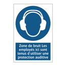 Zone de bruit Les employés ici sont tenus d'utiliser une protection auditive