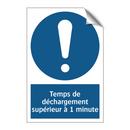 Temps de déchargement supérieur à 1 minute