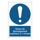 Temps de déchargement supérieur à 1 minute