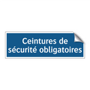 Ceintures de sécurité obligatoires