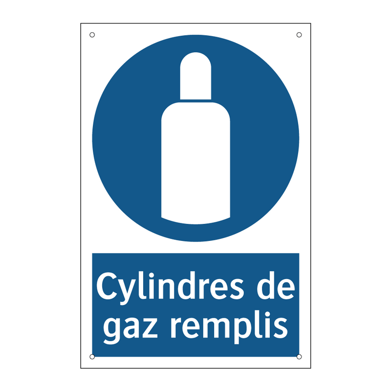 Cylindres de gaz remplis