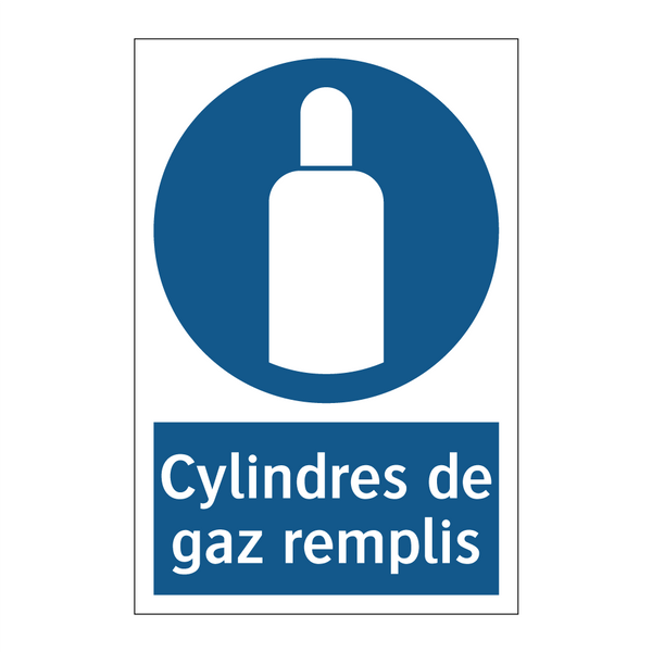 Cylindres de gaz remplis