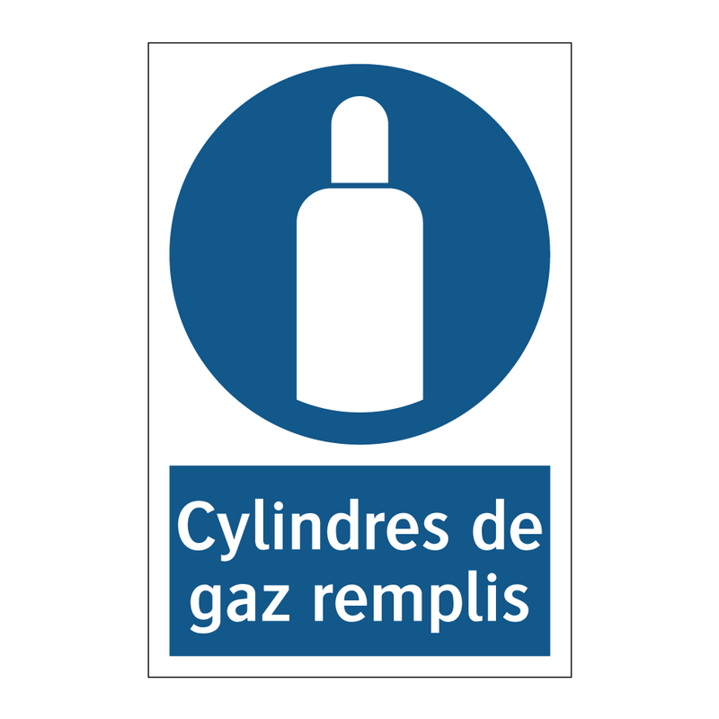 Cylindres de gaz remplis