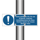 Zone protégée CO₂ En cas d'alarme, évacuez immédiatement les lieux. Fermez toutes les issues derrière vous.
