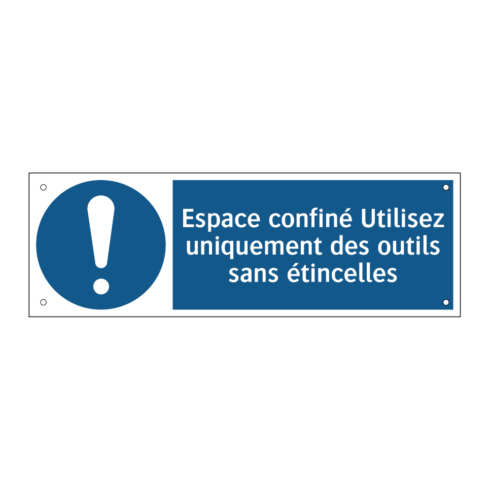Espace confiné Utilisez uniquement des outils sans étincelles