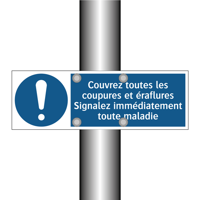 Couvrez toutes les coupures et éraflures Signalez immédiatement toute maladie