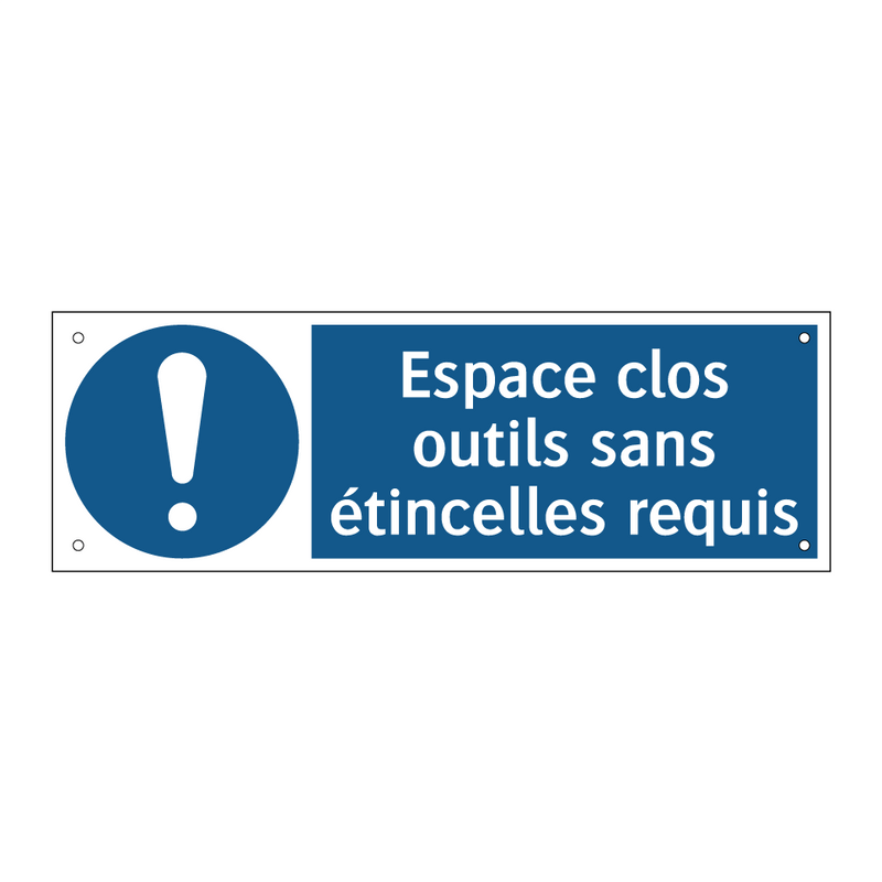 Espace clos outils sans étincelles requis