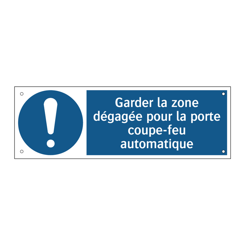 Garder la zone dégagée pour la porte coupe-feu automatique