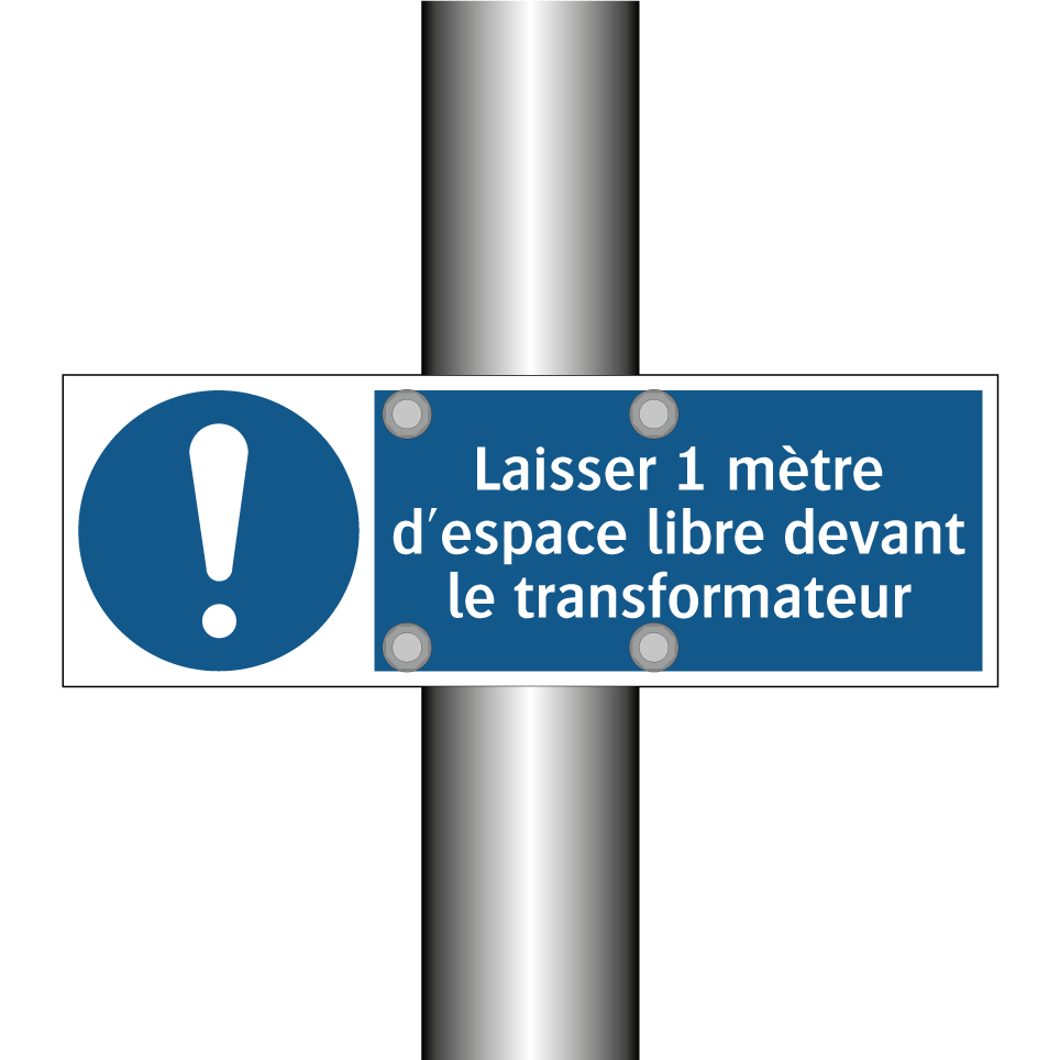 Laisser 1 mètre d'espace libre devant le transformateur
