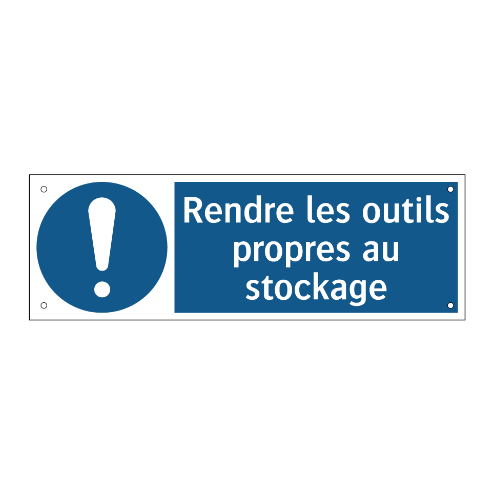 Rendre les outils propres au stockage