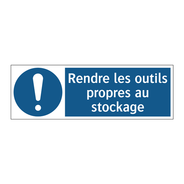 Rendre les outils propres au stockage