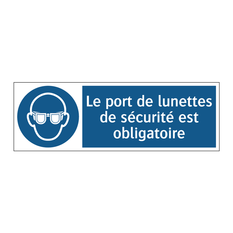 Le port de lunettes de sécurité est obligatoire