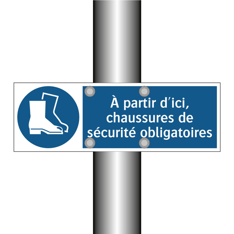 À partir d'ici, chaussures de sécurité obligatoires