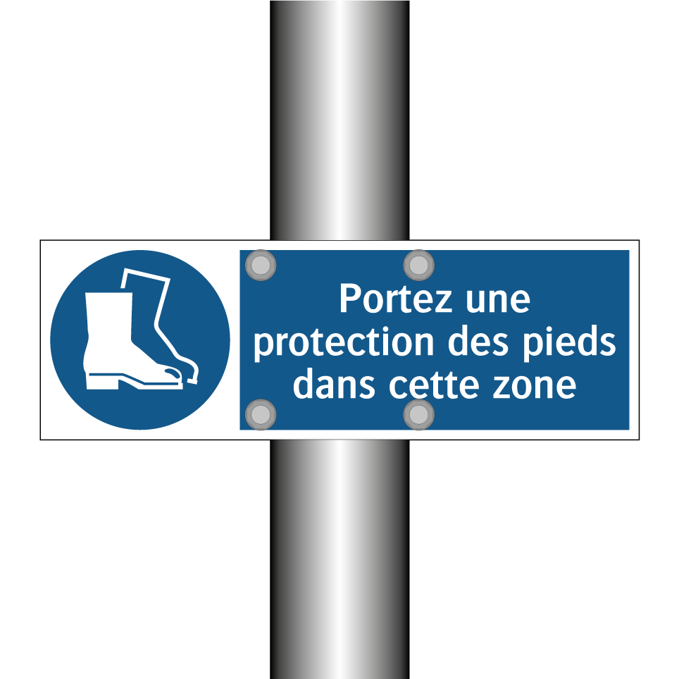 Portez une protection des pieds dans cette zone