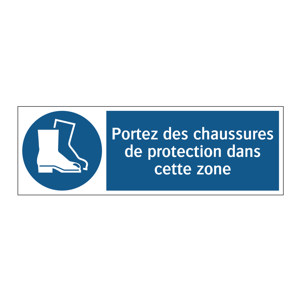 Portez des chaussures de protection dans cette zone
