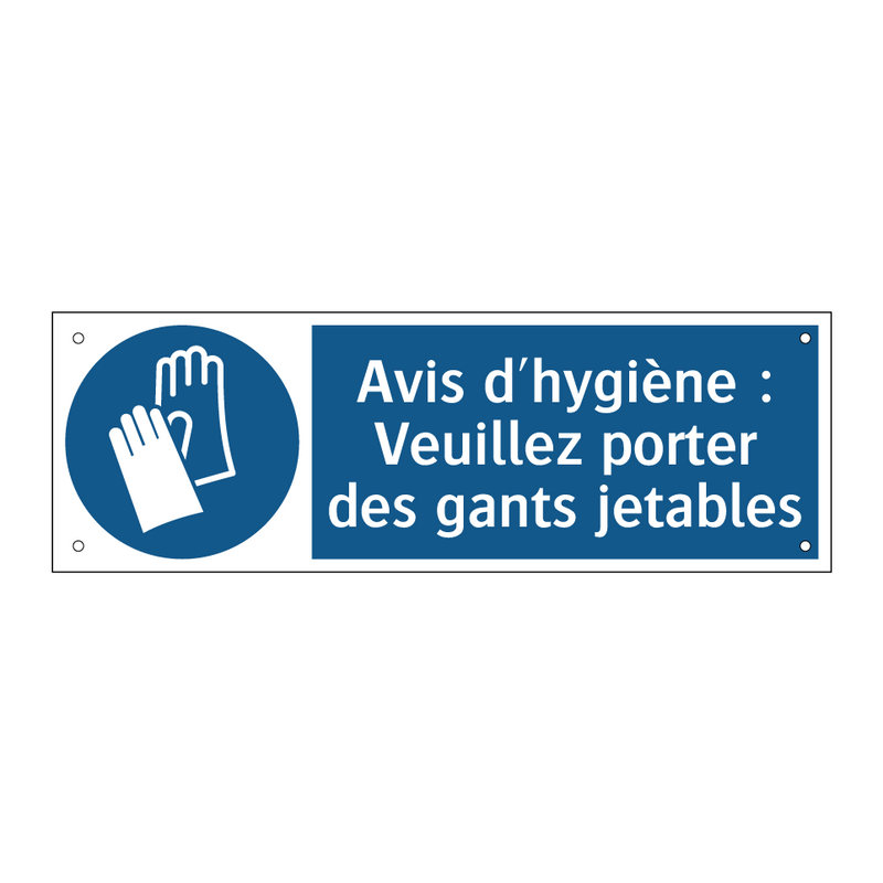 Avis d'hygiène : Veuillez porter des gants jetables