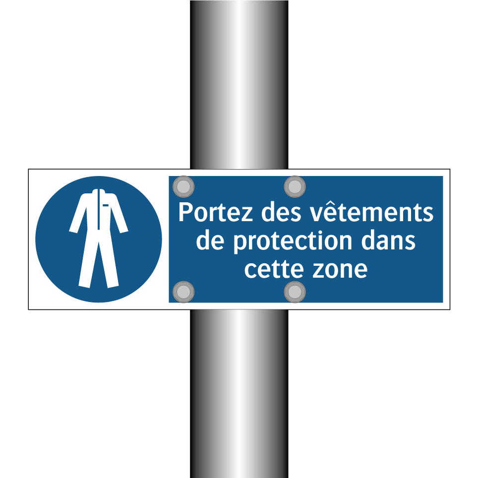 Portez des vêtements de protection dans cette zone