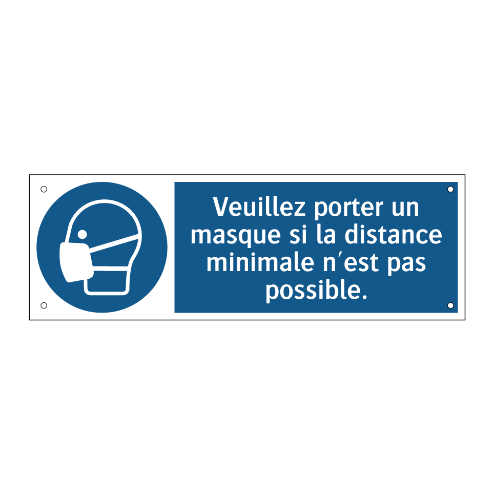 Veuillez porter un masque si la distance minimale n'est pas possible.