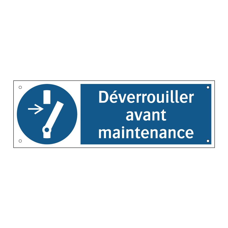 Déverrouiller avant maintenance