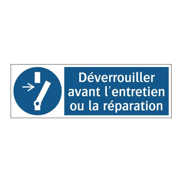 Déverrouiller avant l'entretien ou la réparation