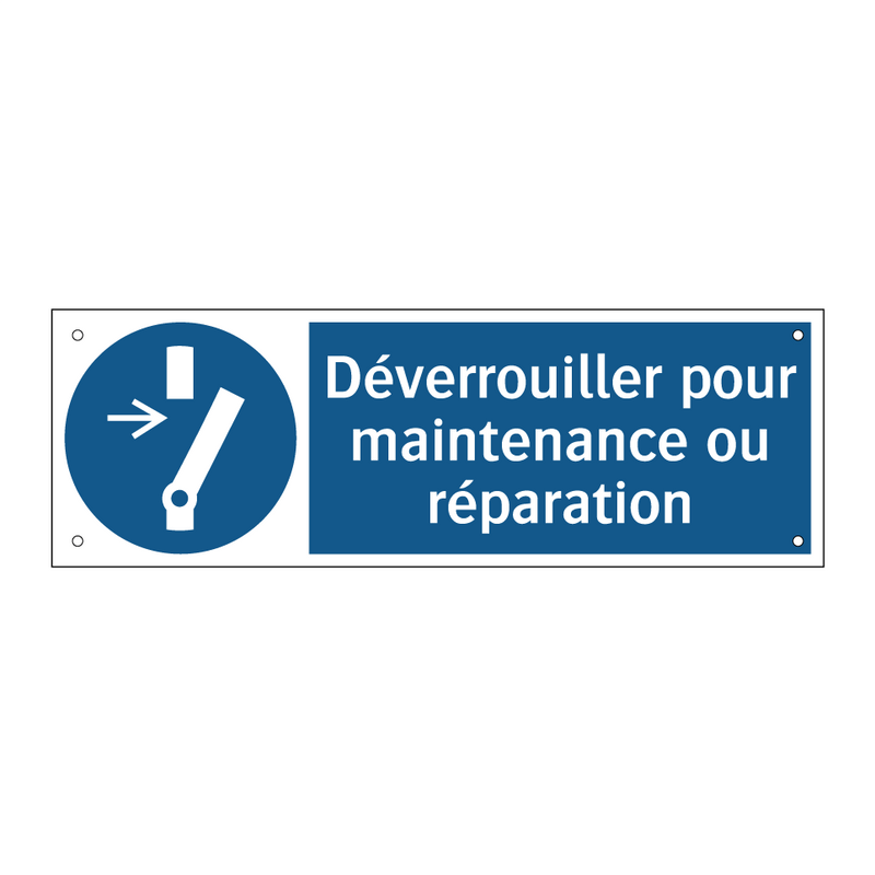 Déverrouiller pour maintenance ou réparation