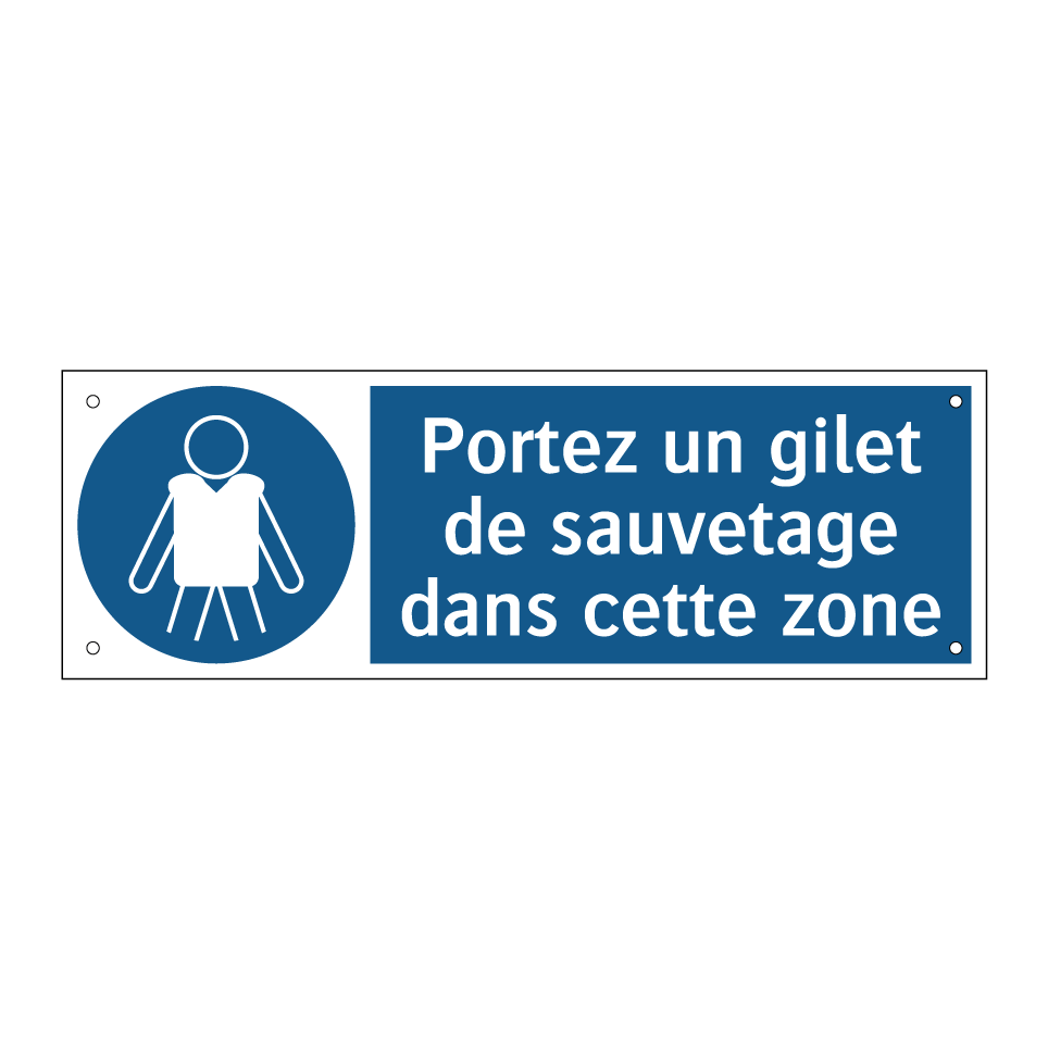 Portez un gilet de sauvetage dans cette zone