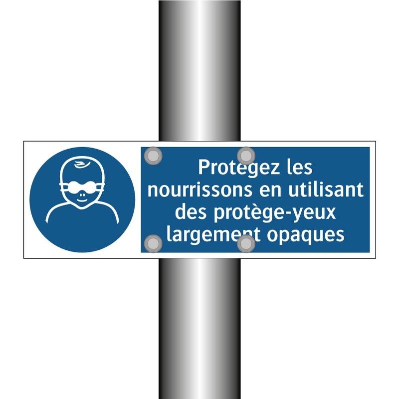Protégez les nourrissons en utilisant des protège-yeux largement opaques