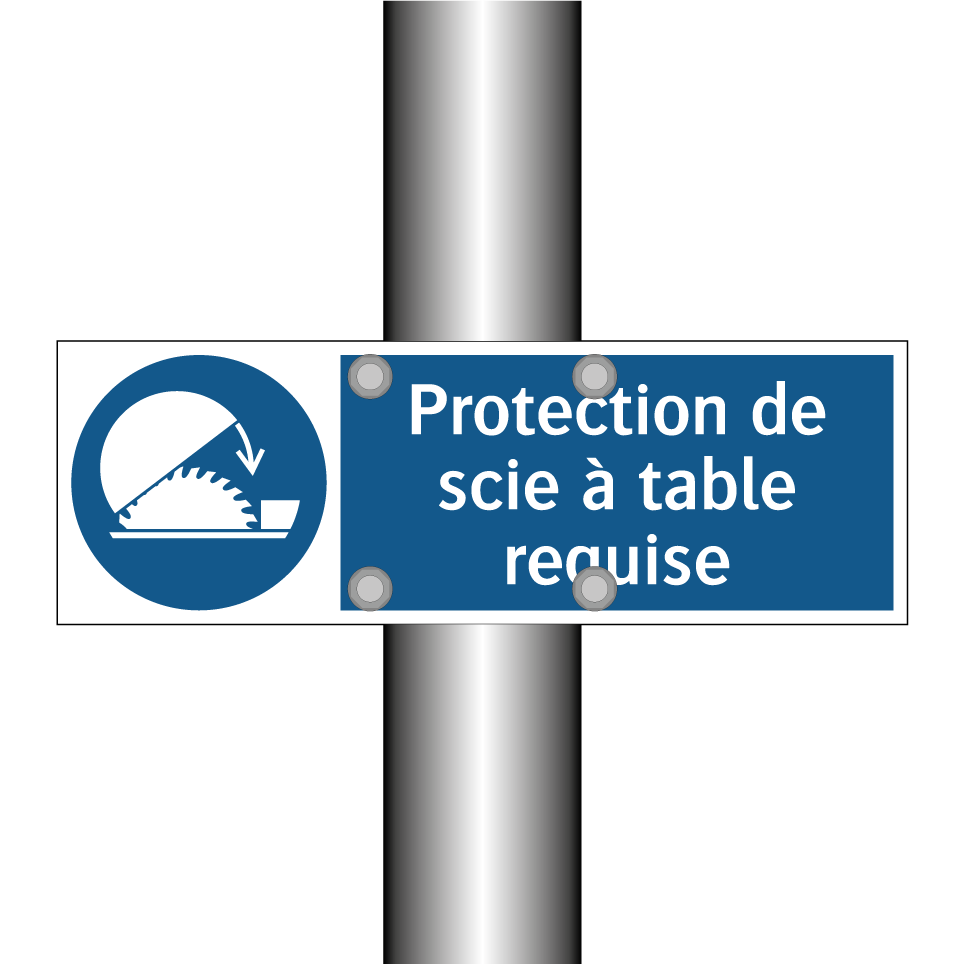 Protection de scie à table requise