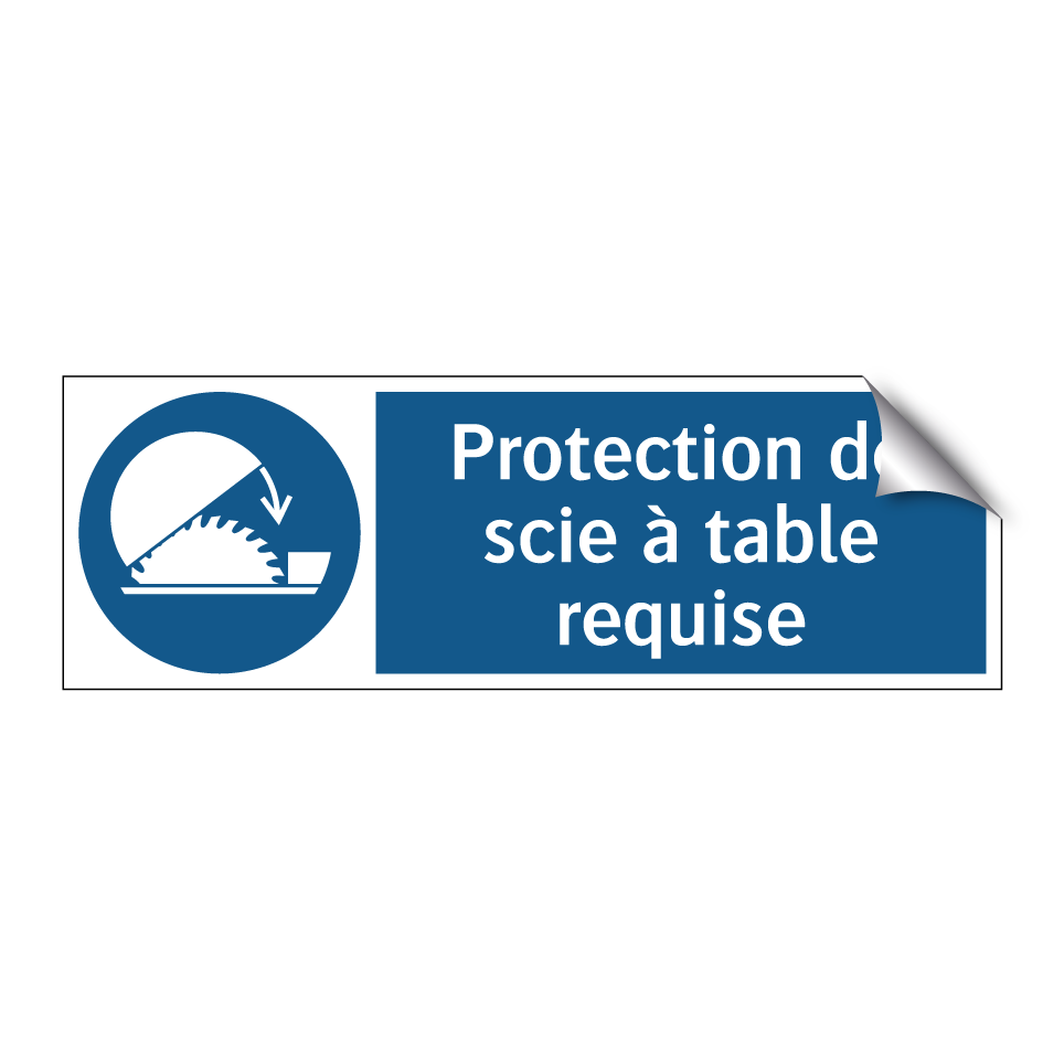 Protection de scie à table requise
