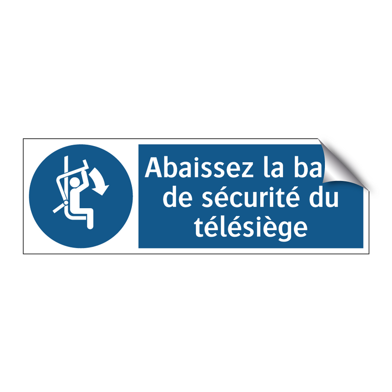 Abaissez la barre de sécurité du télésiège