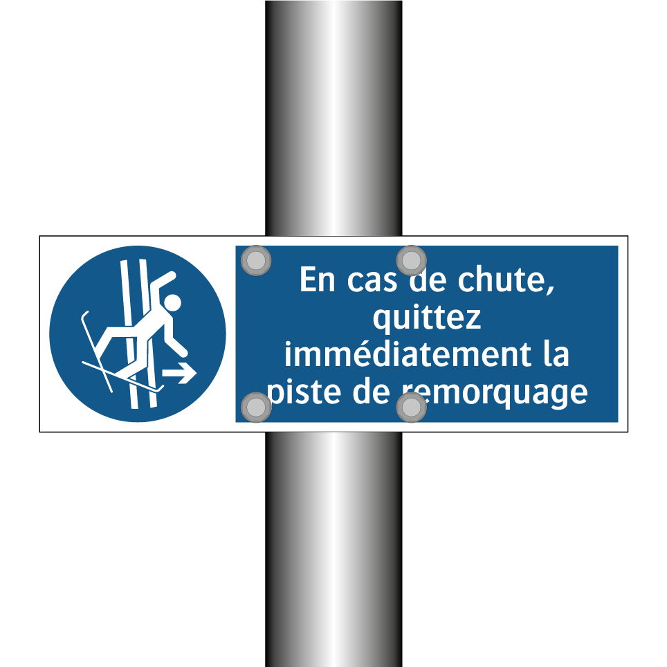 En cas de chute, quittez immédiatement la piste de remorquage