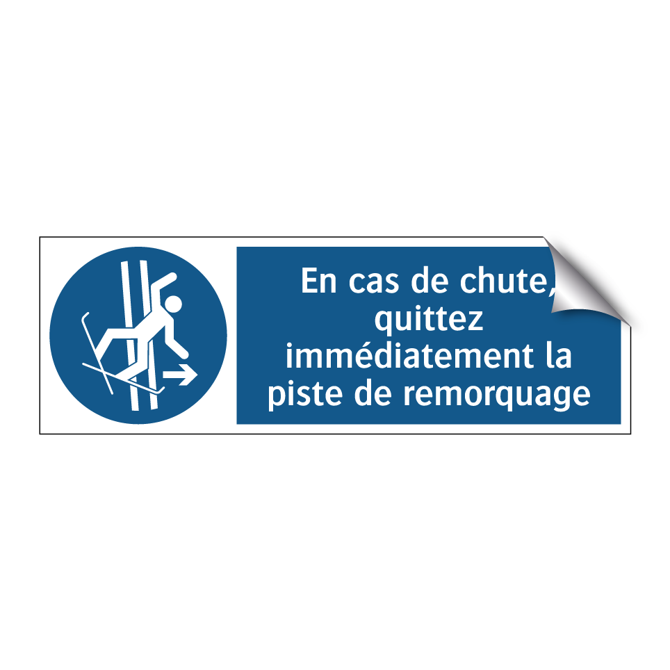 En cas de chute, quittez immédiatement la piste de remorquage